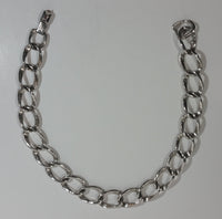 Vintage Coro Choker Chain Link 16" Long Silver Tone Metal Necklace Signed