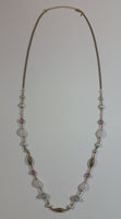 Ornate Golden Tone Metal with Beads 36" Long Necklace