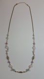 Ornate Golden Tone Metal with Beads 36" Long Necklace