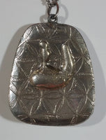 Warrior on a Horse 3D Embossed Metal Pendant 19 1/2 " Long Chain Link Necklace