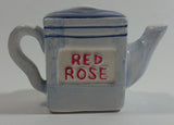 Vintage Rare Red Rose Tea Hairdresser Barber Shop Building Shaped Miniature Mini Ceramic Teapot