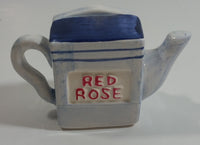 Vintage Rare Red Rose Tea Hairdresser Barber Shop Building Shaped Miniature Mini Ceramic Teapot