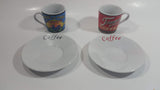 Casa Elite Home Collections Tommy's Brand Balanced Blend Coffee Red and Bright and Early Coffee Ceramic Mini Espresso Coffee Mug Cups with Saucers