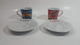 Casa Elite Home Collections Tommy's Brand Balanced Blend Coffee Red and Bright and Early Coffee Ceramic Mini Espresso Coffee Mug Cups with Saucers