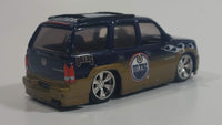 2006 Upper Deck Luxury Ride Series Limited Edition NHL Edmonton Oilers Ice Hockey Team Cadillac Escalade 1/64 Scale Dark Blue and Gold Die Cast Toy Car Vehicle with Rubber Tires