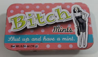 2004 Crass Mint Co Bitch Mints Sugarfree Peppermints Pocket Size Tin Metal Container with Sliding Lid