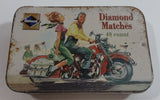 2004 Diamond Matches The Vintage Tin Collection Limited Series I Edition 40 Count Motorcycle with Man and Woman Pocket Size Tin Metal Container with Sliding Lid