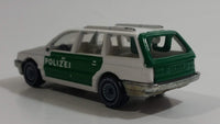 Siku No. 1076 VW Passat Variant GT Polizei Police Cop White and Green 1/55 Scale Die Cast Toy Car Rescue Emergency Vehicle with Opening Hatch Door