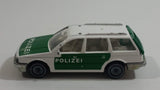 Siku No. 1076 VW Passat Variant GT Polizei Police Cop White and Green 1/55 Scale Die Cast Toy Car Rescue Emergency Vehicle with Opening Hatch Door