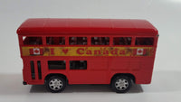 London Double Decker Bus I Heart Canada Red Pullback Friction Motorized Die Cast Toy Car Vehicle