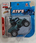 2016 Maisto Fresh Metal Motorized ATV's Off-Road Series Teal Blue Green ATV Quad with Rider Pullback Friction Die Cast Toy Car Vehicle - New in Package Sealed