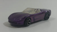 2010 Hot Wheels Corvette C6 Convertible Metallic Purple Die Cast Toy Car Vehicle
