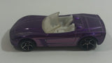 2010 Hot Wheels Corvette C6 Convertible Metallic Purple Die Cast Toy Car Vehicle