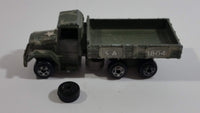 Vintage Zylmex T433 MASH-7 8A-43 USA 8804 Cargo Truck Army Camouflage Green Die Cast Toy Car Vehicle - Wheel Broken Off