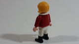 1992 Geobra Playmobil Blonde Girl Red Top White Collar 2" Tall Toy Figure