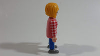 1992 Geobra Playmobil Blonde Woman "Campesina" Jeans and Red/White Plaid Top 3" Tall Toy Figure