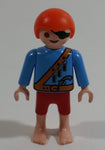 Geobra Playmobil Red Haired Pirate Boy Red Shorts Blue Top 2" Tall Toy Figure