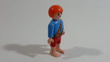 Geobra Playmobil Red Haired Pirate Boy Red Shorts Blue Top 2" Tall Toy Figure