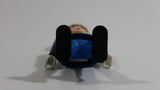 1997 Geobra Playmobil Grey Haired US Military Servicemen Man Blue Bottoms Dark Blue Top 3" Tall Toy Figure