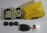 Vintage 1981 Geobra Playmobil Jeep, Tires, Tent, Row Boat, and Girl Figure and Accessories
