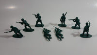 Vintage Blue-Box Toys Green Plastic Army Figures Made in Hong Kong - Lot of 8