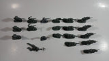Vintage Blue-Box Toys Grey Plastic Army Figures Made in Hong Kong - Lot of 20