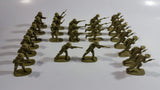 Vintage Blue-Box Toys Brown Plastic Army Figures Made in Hong Kong - Lot of 25