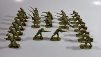 Vintage Blue-Box Toys Brown Plastic Army Figures Made in Hong Kong - Lot of 25