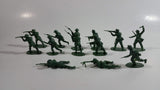Vintage Blue-Box Toys Green Plastic Army Figures Made in Hong Kong - Lot of 13
