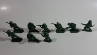 Vintage Blue-Box Toys Style Green Plastic Army Figures - Lot of 9