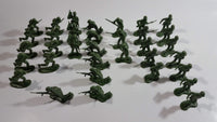 Vintage Blue-Box Toys Green Plastic Army Figures Made in Hong Kong - Lot of 34