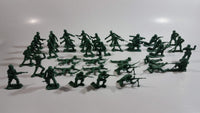 Vintage Blue-Box Toys Green Plastic Army Figures Made in Hong Kong - Lot of 40