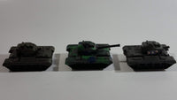 Vintage Blue-Box Toys Green Camouflage Plastic Army Tanks Made in Hong Kong - Lot of 3