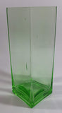 Decorative Uranium Glass Style 7" Tall Square Flower Vase