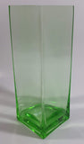 Decorative Uranium Glass Style 7" Tall Square Flower Vase