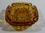 Vintage Mid Century Amber Glass Pebble Bubble Texture Cigarette Ash Tray