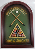 Billiards Hall Pool & Snooker 9" x 13" Wood Plaque Wall Hanging