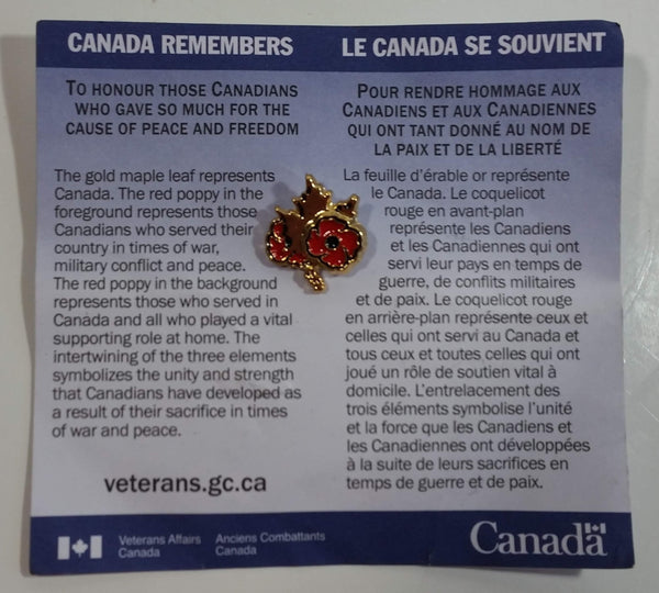Royal Canadian Legion Veterans Canada Remembers Remembrance Day Metal Enamel Pin