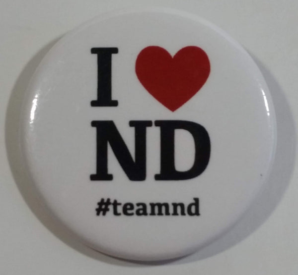 I Heart ND #teamnd North Dakota Round Button Pin