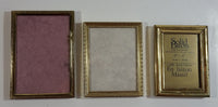3 Small Brass Picture Photograph Frames