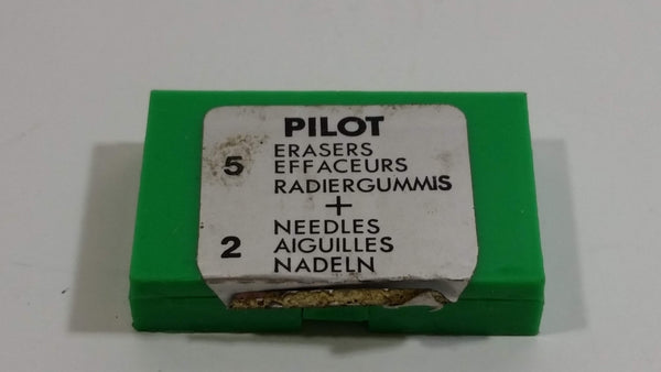 Pilot 5 Erases 2 Needles Replacements in Tiny Green Plastic Container