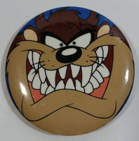 1995 Warner Bros. Looney Tunes Taz Tasmanian Devil Cartoon Character 2 1/4" Round Button Pin TV Show Collectible