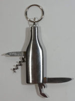 Beer Bottle Shaped Corkscrew, Knife, Bottle Opener Bar Multi Tool Key Chain