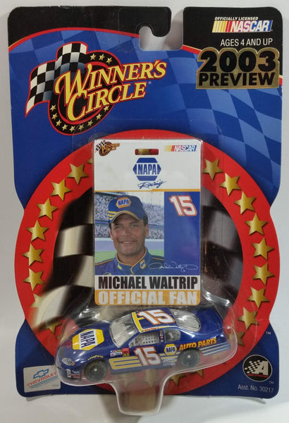 2002 Action Racing NASCAR Winner's Circle #15 Michael Waltrip NAPA Auto Parts Chevrolet Monte Carlo Blue Die Cast Toy Race Car Vehicle with Fan Pass - New in Package Sealed