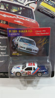 1998 Johnny Lightning Stock Car Legends NASCAR #21 Buddy Baker Valvoline 1984 Season Ford Thunderbird White Die Cast Toy Race Car Vehicle with Trading Card - New in Package Sealed