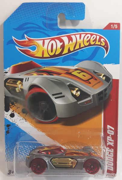 2012 Hot Wheels Thrill Racers - Volcano '12 Dodge XP-07 Metallic Grey Die Cast Toy Car Hot Rod Vehicle New in Package