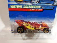 2000 Hot Wheels Virtual Collection Turbo Flame Clear Red Die Cast Toy Car Vehicle New in Package