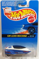 1996 Hot Wheels Space Series GM Lean Machine White & Blue Die Cast Toy Planetary Exploration Rocket Vehicle New in Package
