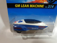 1996 Hot Wheels Space Series GM Lean Machine White & Blue Die Cast Toy Planetary Exploration Rocket Vehicle New in Package