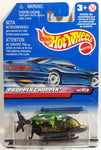 1999 Hot Wheels Street Art Rescue Squad Propper Chopper Stinger Metallic Green Die Cast Toy Helicopter - New in Package